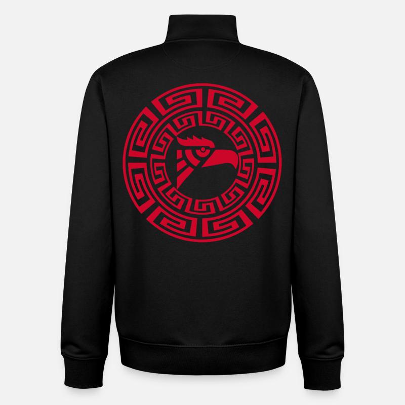 Emblème de l'aigle rouge - Sweat zippé unisexe en coton bio Stanley/Stella - noir