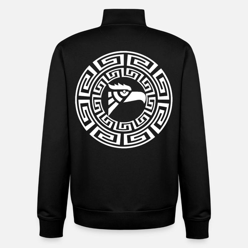 White Eagle Emblem - Unisex Organic Zip Sweatshirt by Stanley/Stella - black