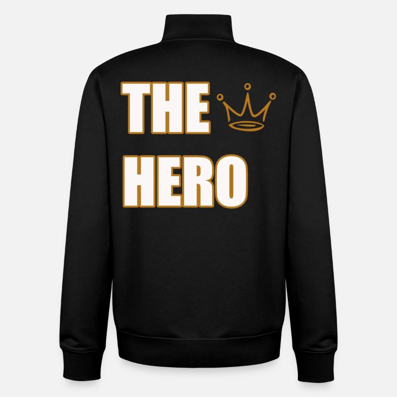 THE HERO – Bold & Powerful Statement Design - Unisex Organic Zip Sweatshirt by Stanley/Stella - black