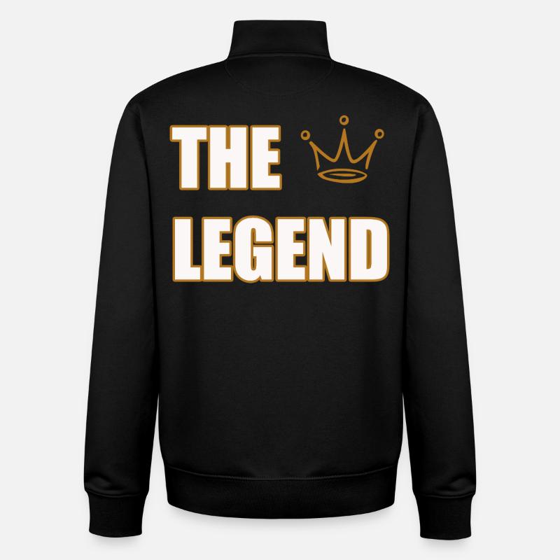 THE LEGEND – Bold Iconic Statement Design - Unisex Organic Zip Sweatshirt by Stanley/Stella - black