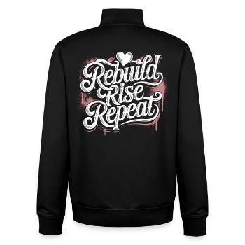 T-shirt Motivation Persévérance – Puissance & Concentration - Sweat zippé unisexe en coton bio Stanley/Stella - noir - Dos - AI Model Male 185 light (185cm)