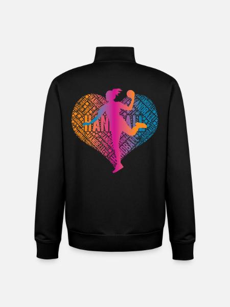Handball Player Heart - Unisex Organic Zip Sweatshirt by Stanley/Stella - black