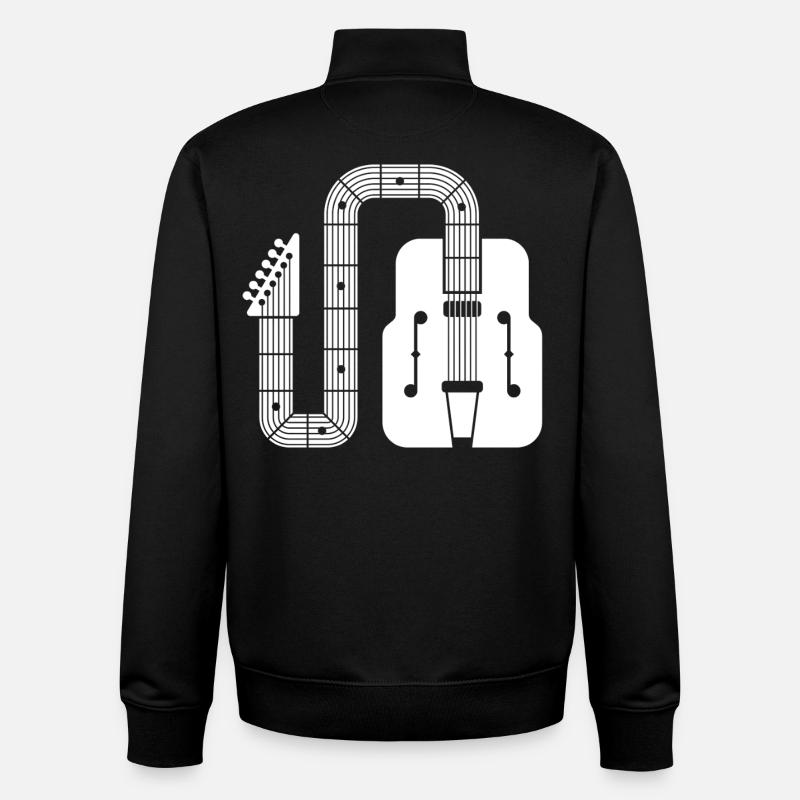 Abstract Shape Retro-Gitarre - Unisex Organic Zip Sweatshirt von Stanley/Stella - Schwarz