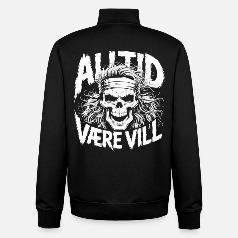 Stay Wild Skull - Unisex Organic Zip Sweatshirt by Stanley/Stella - black