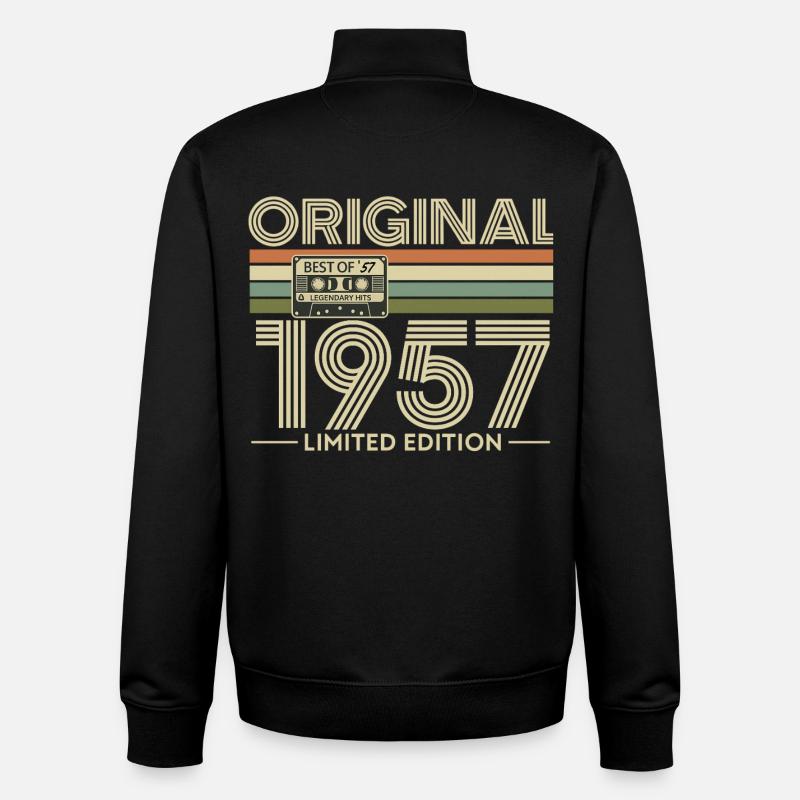 Original 1957 Édition Limitée Rétro - Sweat zippé unisexe en coton bio Stanley/Stella - noir