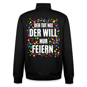Der Will Feiern - Unisex Organic Zip Sweatshirt von Stanley/Stella - Schwarz - Hinten - AI Model Male 185 light (185cm)