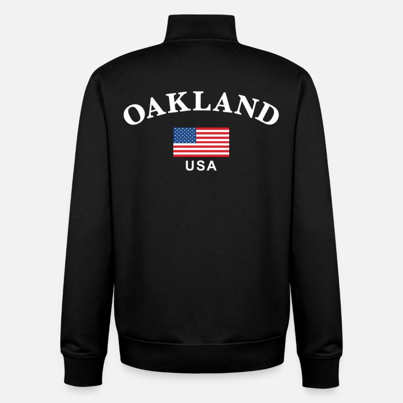 Oakland, États-Unis - Sweat zippé unisexe en coton bio Stanley/Stella - noir