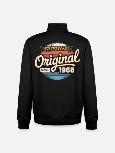 February 1968 Birthday present February 1968 - Unisex Organic Zip Sweatshirt by Stanley/Stella - black
