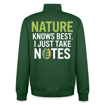 Certified Clinical Biological Systems Observer  - Unisex Organic Zip Sweatshirt by Stanley/Stella - bottle green - Back - AI Model Male 185 dark (185cm)