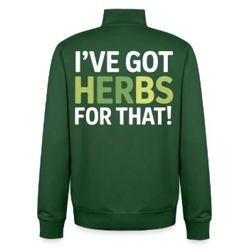 Heilpraktiker, ich habe Kräuter für diesen Profi - Unisex Organic Zip Sweatshirt von Stanley/Stella - Flaschengrün - Hinten - AI Model Male 185 dark (185cm)