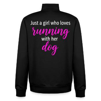 Running Girl Dog - Unisex Organic Zip Sweatshirt von Stanley/Stella - Schwarz - Hinten - AI Model Male 185 light (185cm)