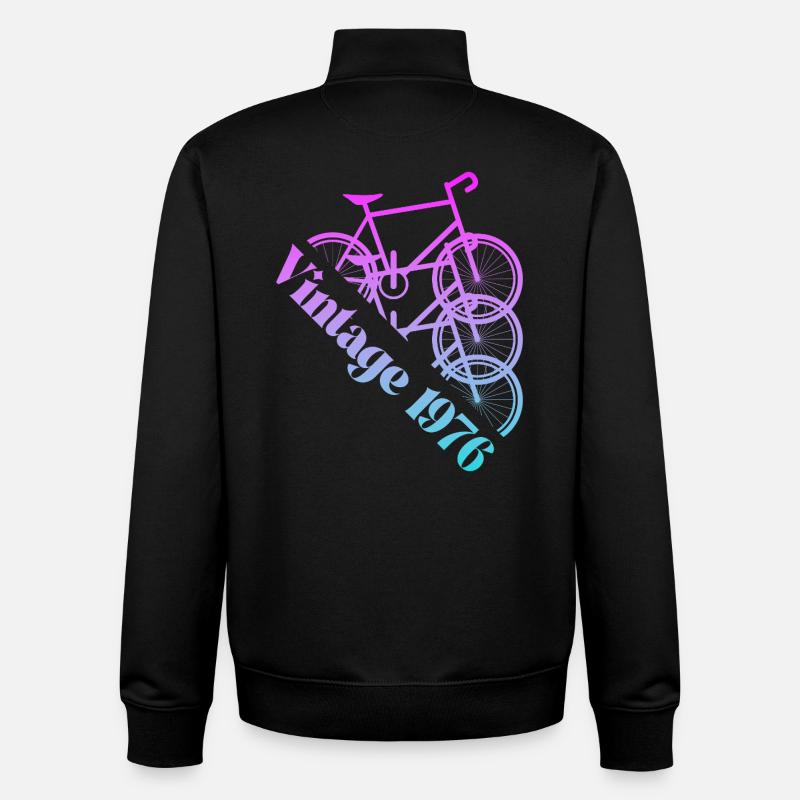 Millésime 1976 - Sweat zippé unisexe en coton bio Stanley/Stella - noir