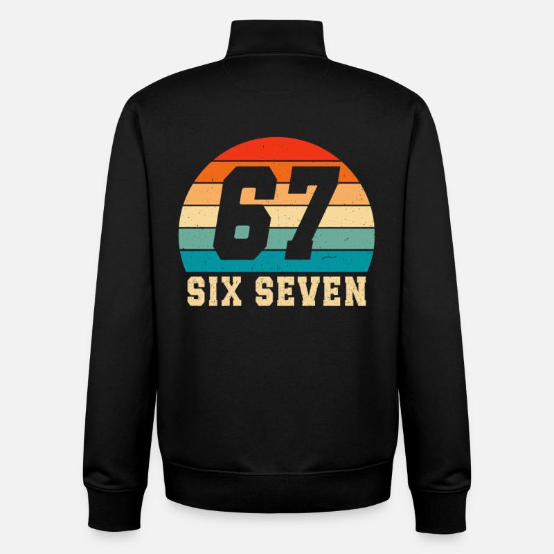 67 Six Seven Brainrot - Sweat zippé unisexe en coton bio Stanley/Stella - noir