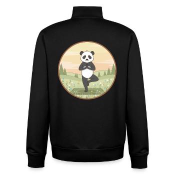 Yoga-Panda-Bär macht Baumposen-Kunst - Unisex Organic Zip Sweatshirt von Stanley/Stella - Schwarz - Hinten - AI Model Male 185 light (185cm)