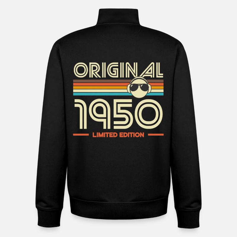 Original 1950 Retro Tee - Sweat zippé unisexe en coton bio Stanley/Stella - noir