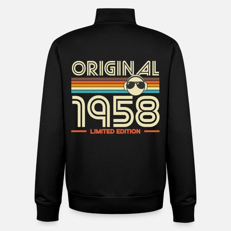 Original 1958 Retro Edition - Sweat zippé unisexe en coton bio Stanley/Stella - noir