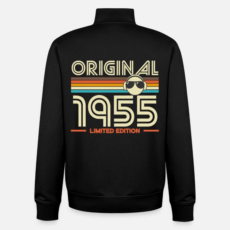 Original 1955 Édition Retro - Sweat zippé unisexe en coton bio Stanley/Stella - noir