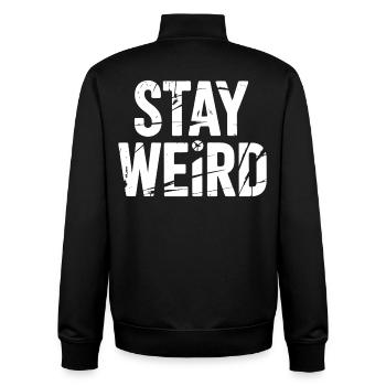 Reste bizarre et détrissé Texte - Sweat zippé unisexe en coton bio Stanley/Stella - noir - Dos - AI Model Male 185 light (185cm)