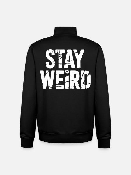 Stay Weird Distressed Text - Unisex Organic Zip Sweatshirt von Stanley/Stella - Schwarz
