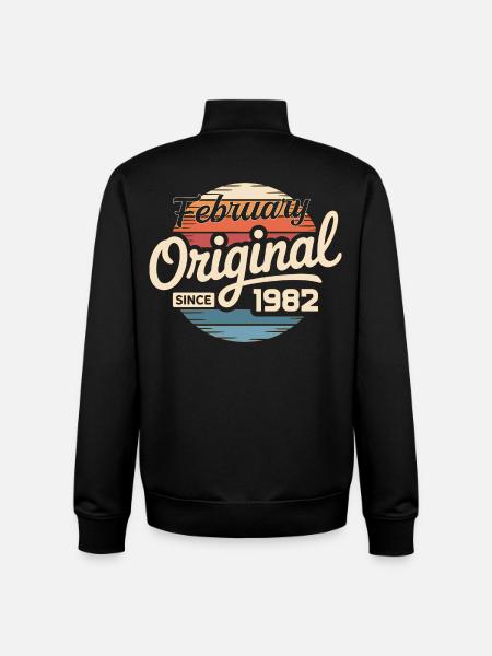 February 1982 Birthday present February 1982 - Unisex Organic Zip Sweatshirt by Stanley/Stella - black