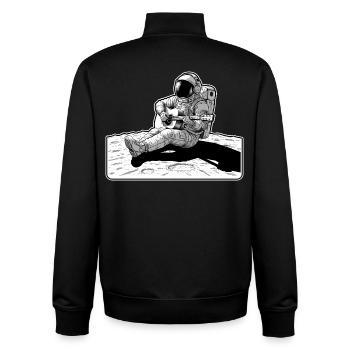 Astronautenmusik Gitarrenmond - Unisex Organic Zip Sweatshirt von Stanley/Stella - Schwarz - Hinten - AI Model Male 185 light (185cm)