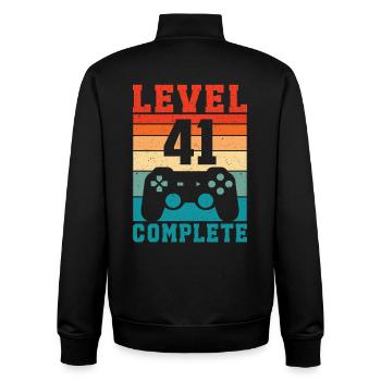 41. Geburtstag Level 41 Complete 41 Jahre Gamer - Unisex Organic Zip Sweatshirt von Stanley/Stella - Schwarz - Hinten - AI Model Male 185 light (185cm)