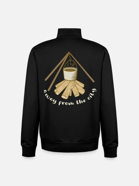 Camping Campfire Outdoor Adventure Lover - Unisex Organic Zip Sweatshirt by Stanley/Stella - black