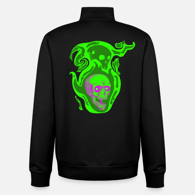 Crâne de nébuleuse - Sweat zippé unisexe en coton bio Stanley/Stella - noir