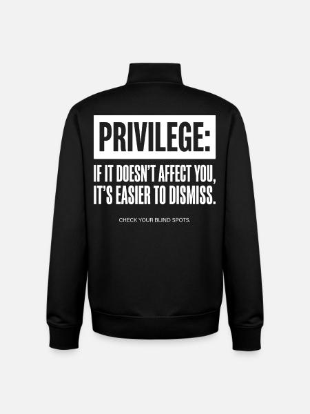 Privilege Quote Check Your Blind Spots - Unisex Organic Zip Sweatshirt by Stanley/Stella - black