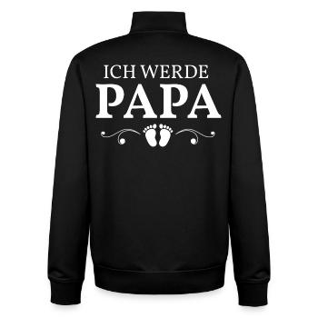 Ich werde Papa – Stolzer werdender Vater - Unisex Organic Zip Sweatshirt von Stanley/Stella - Schwarz - Hinten - AI Model Male 185 light (185cm)