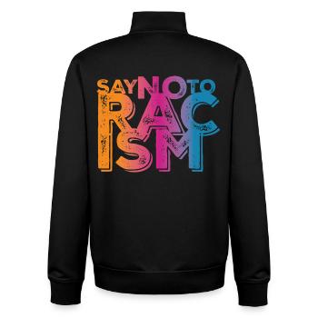 Say No to Racism - Unisex Organic Zip Sweatshirt von Stanley/Stella - Schwarz - Hinten - AI Model Male 185 light (185cm)