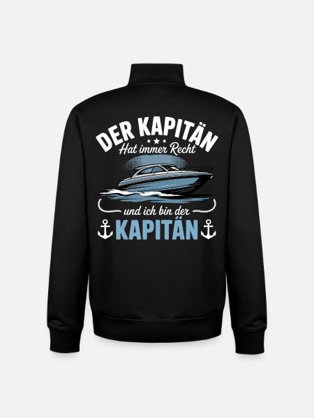 Kapitän Boot Bootsführerschein - Unisex Organic Zip Sweatshirt von Stanley/Stella - Schwarz