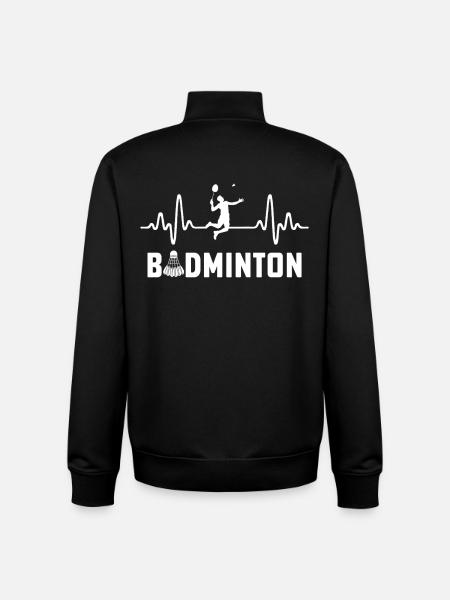 Badminton - Sweat zippé unisexe en coton bio Stanley/Stella - noir