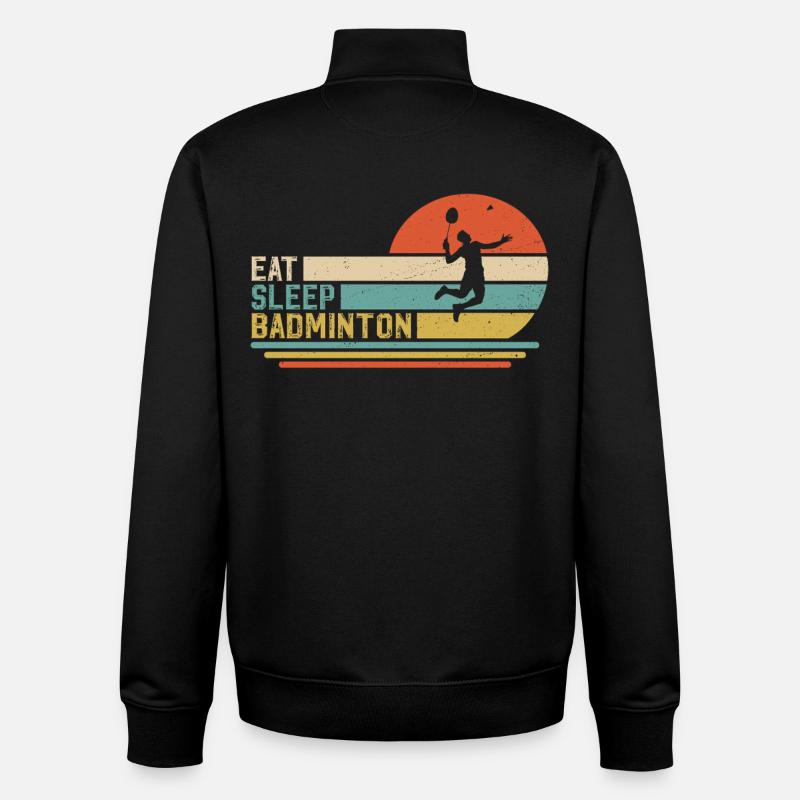 Badminton - Sweat zippé unisexe en coton bio Stanley/Stella - noir