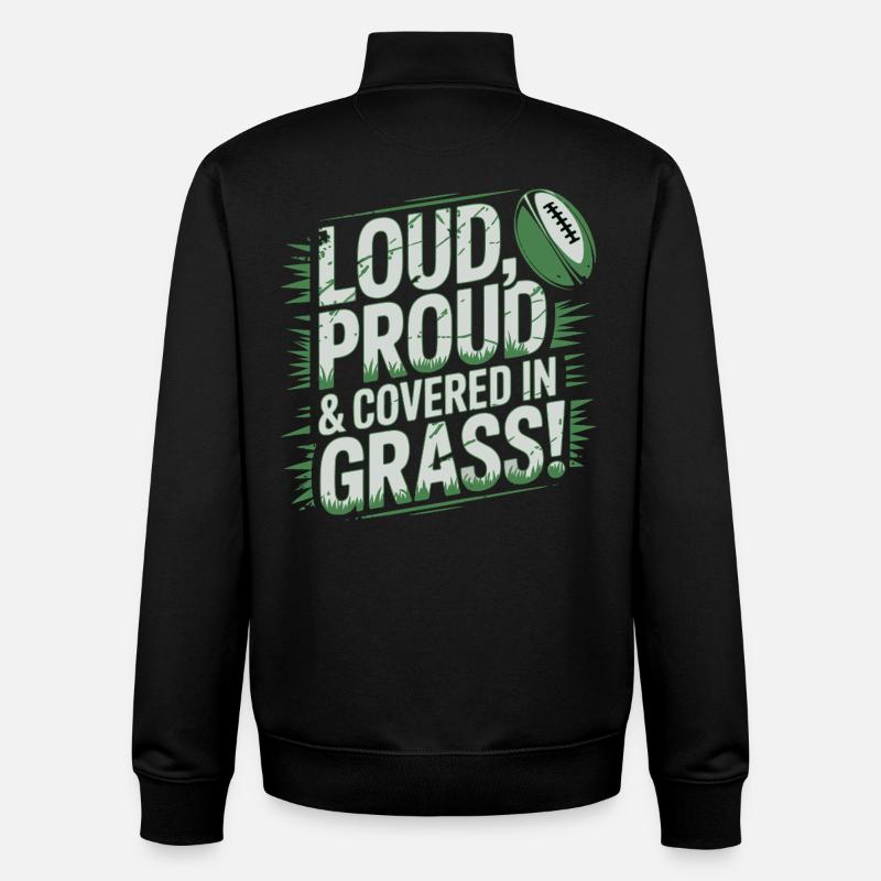 Loud, Proud & Covered in Grass - Unisex Organic Zip Sweatshirt by Stanley/Stella - black