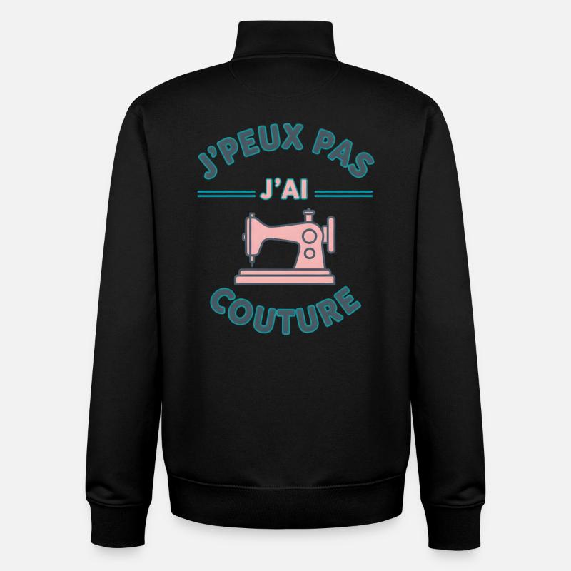 J'peux pas j'ai couture - Sweat zippé unisexe en coton bio Stanley/Stella - noir