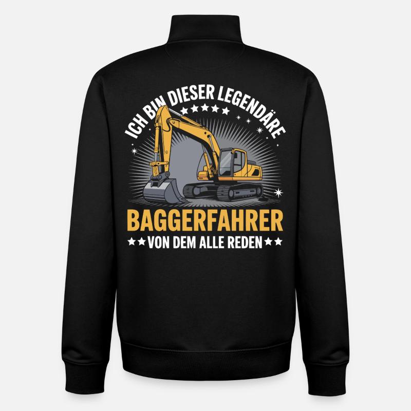 Baggerfahrer Bagger - Unisex Organic Zip Sweatshirt von Stanley/Stella - Schwarz