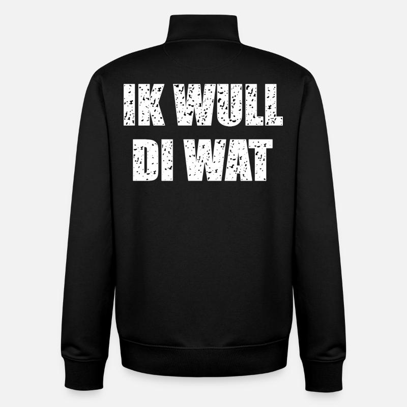 Funny Low German saying - Unisex Organic Zip Sweatshirt by Stanley/Stella - black