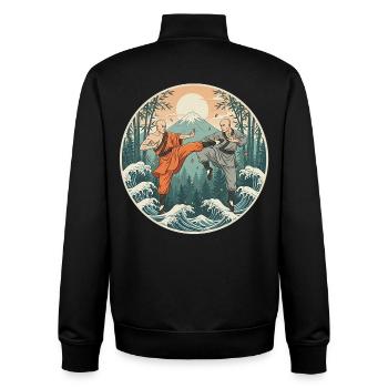 Kung Fu Kampfkunst - Unisex Organic Zip Sweatshirt von Stanley/Stella - Schwarz - Hinten - AI Model Male 185 light (185cm)