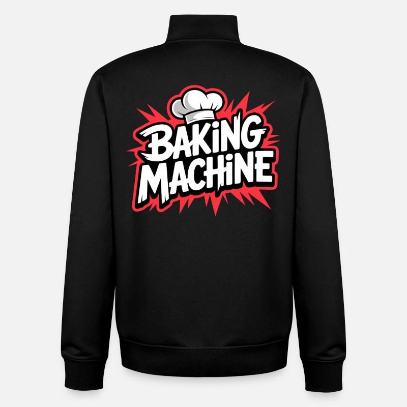 Plaisir à la machine à boulanger - Sweat zippé unisexe en coton bio Stanley/Stella - noir
