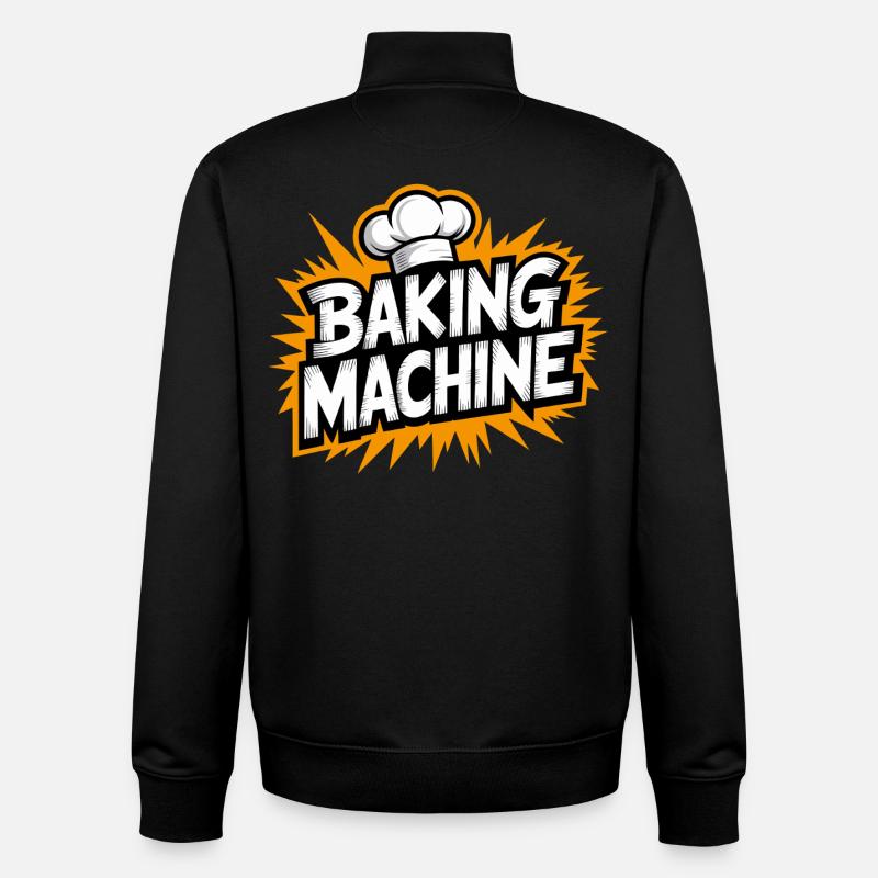 Plaisir à la machine à boulanger - Sweat zippé unisexe en coton bio Stanley/Stella - noir