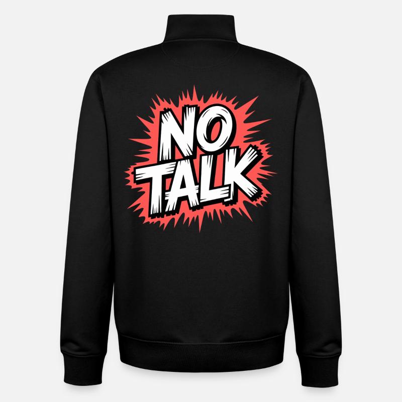 Pas de déclaration de parole - Sweat zippé unisexe en coton bio Stanley/Stella - noir