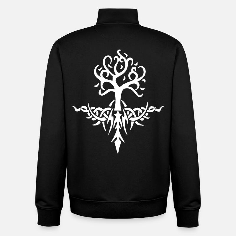 Arbre épineux blanc - Sweat zippé unisexe en coton bio Stanley/Stella - noir