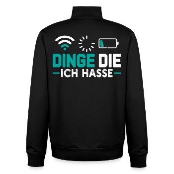 Nerd Computer THINGS I HATE FUNNY - Unisex Organic Zip Sweatshirt by Stanley/Stella - black - Back - AI Model Male 185 light (185cm)