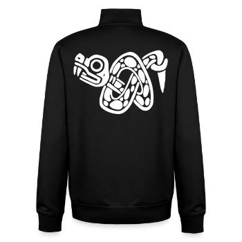 Weißer Schlangenknoten - Unisex Organic Zip Sweatshirt von Stanley/Stella - Schwarz - Hinten - AI Model Male 185 light (185cm)