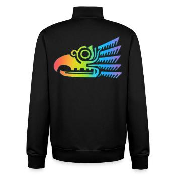 Mehrfarbiger Stammesvogelkopf - Unisex Organic Zip Sweatshirt von Stanley/Stella - Schwarz - Hinten - AI Model Male 185 light (185cm)