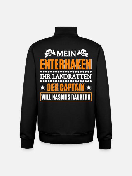 Pirate Nashi Captain - Unisex Organic Zip Sweatshirt by Stanley/Stella - black