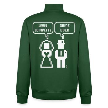 Niveau terminé – Game Over (JGA / Pixel / Grass W) - Sweat zippé unisexe en coton bio Stanley/Stella - vert bouteille - Dos - AI Model Male 185 dark (185cm)