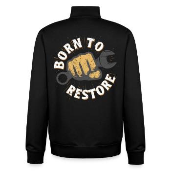 Auto Restauration Born To Restore - Unisex Organic Zip Sweatshirt by Stanley/Stella - black - Back - AI Model Male 185 light (185cm)