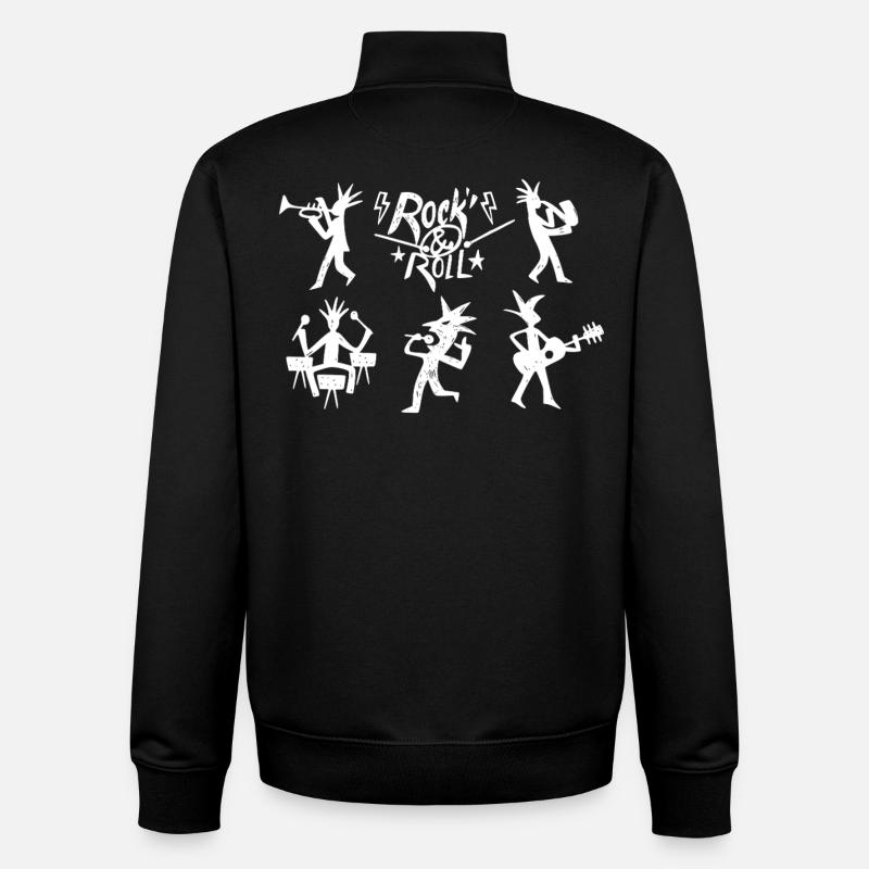 Rock and Roll Band - Unisex Organic Zip Sweatshirt by Stanley/Stella - black